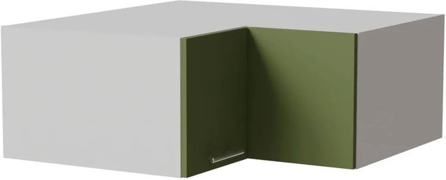 Feldmann-Wohnen Eckaufsatzschrank Brerra Küchenschrank mit Soft-Close-Türen, Weiß und RAL 6025 Farngrün Matt, B/T/H: 90 x 36 x 90 cm - Bild 1
