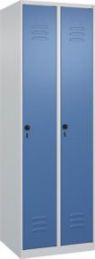 C+P Spind Classic PLUS Garderobenschrank mit 2 Abteilen, Stahl, Lichtgrau und Fernblau, H x B x T: 185 x 60 x 50 cm - Bild 1