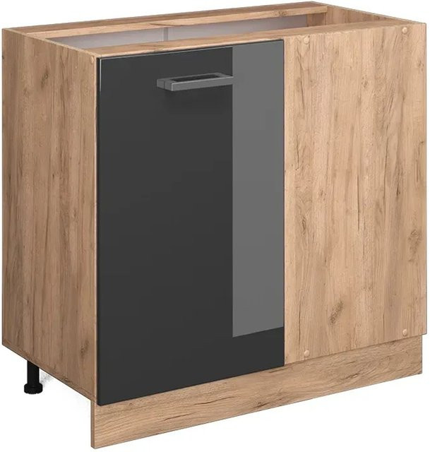 Vicco Eckunterschrank R-Line Küchenschrank in Eiche und Anthrazit Hochglanz mit 86 cm Breite - Bild 2