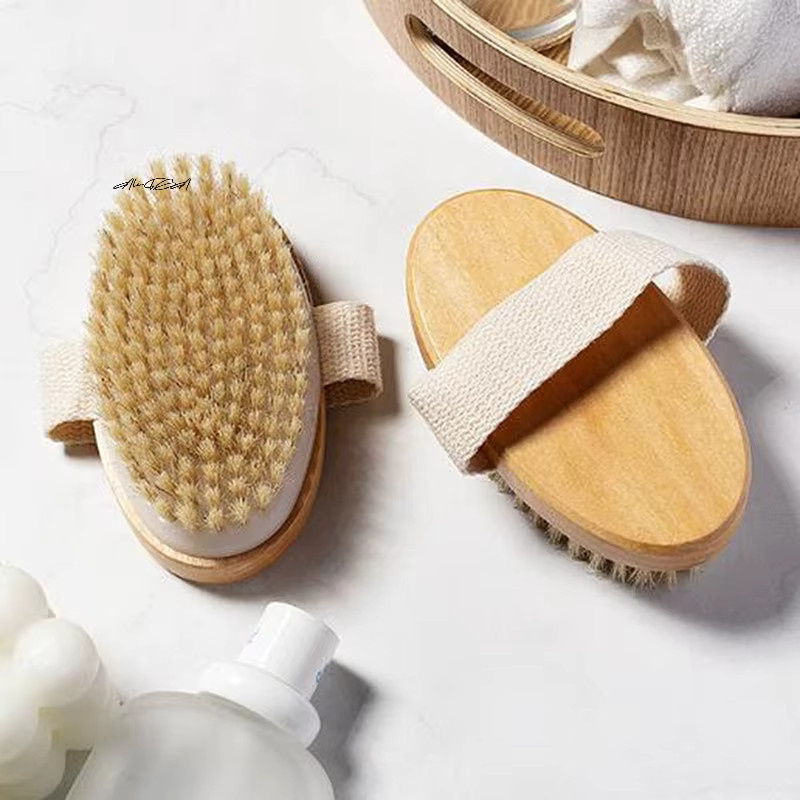Körperbürste mit Naturborsten, Peeling-Bademassagegerät - Bild 2