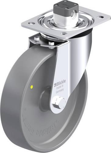 Blickle L-PO 200G-CS11-ELS Stahlblech-Lenkrolle in Grau und Blau mit Rad-Durchmesser 200 mm und einer Tragfähigkeit von max. 400 kg - Bild 1
