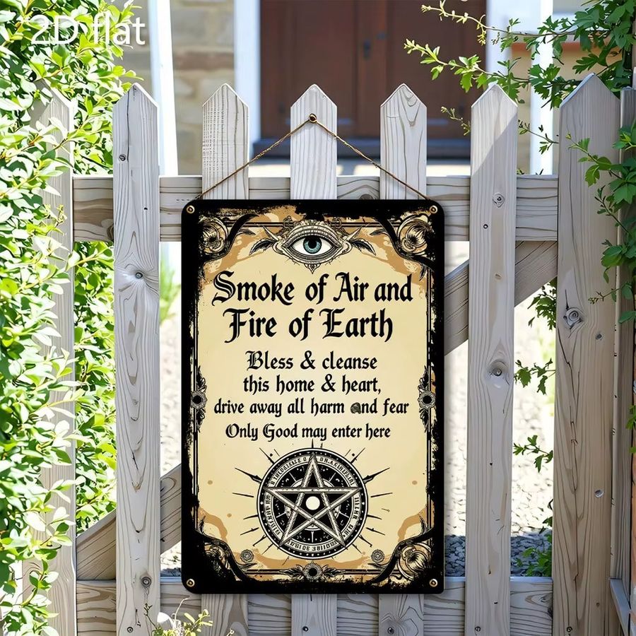 CIFBUY Vintage Gothic Wanddekoration aus Metall mit antikem Pentagramm in Hexagon-Form - Bild 2