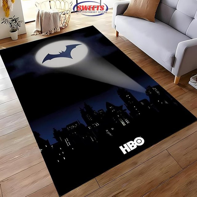 Karpetti DC Batman Logo Teppich Schwarz, Rutschfest und Waschbar, B/T: 80 x 120 cm - Bild 1