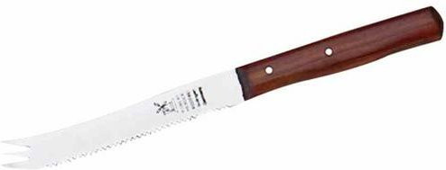 Windmühlenmesser Tomatenmesser aus Edelstahl mit Holzgriff in Silber - Bild 1