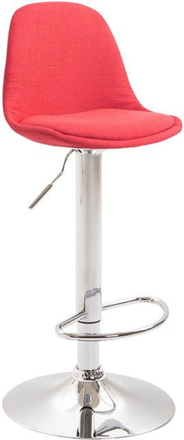 TPFLiving Barhocker Kilian in Rot mit Metallgestell in Chromoptik - Bild 1