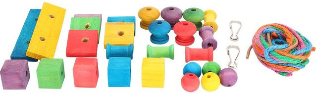 mfySpace Papageienspielzeug, Bunte DIY-Zubehörteile, Lernmaterialien, yellow - Bild 1