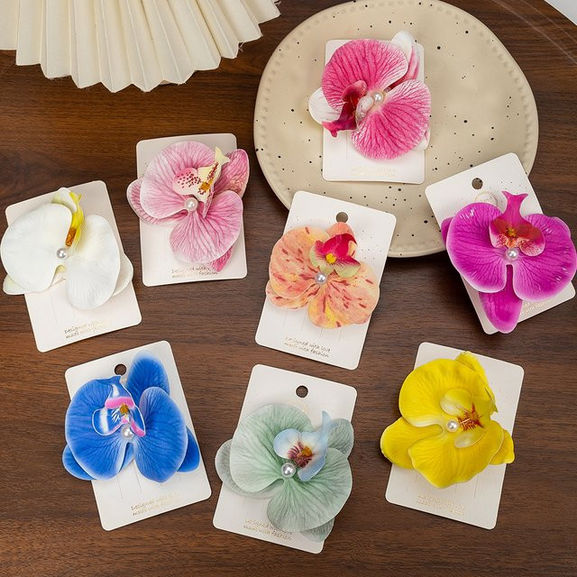 QueenBaby Haarspangen, Orchideenblume, Perle, Damen, Mädchen - Bild 1