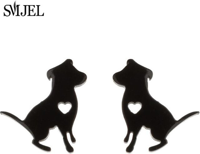 SMJEL Ohrstecker Edelstahl, Schwarz, Damen, Mädchen - Bild 1