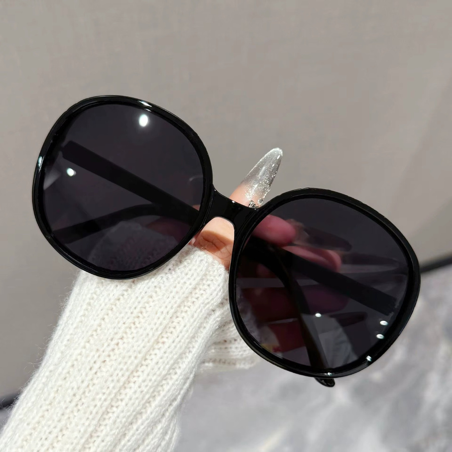 DIXSG 7184 Sonnenbrille, rund, Vollrand, Kunststoff, schwarz, Unisex - Bild 1
