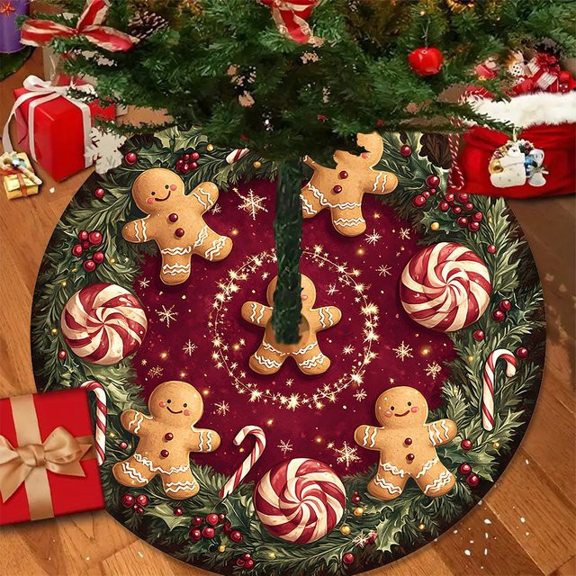 VIKAMA Weihnachtsbaum-Ornament Lebkuchenmann und Schneemann als hängende Dekoration in Rot für deine Weihnachtsfeier - Bild 1
