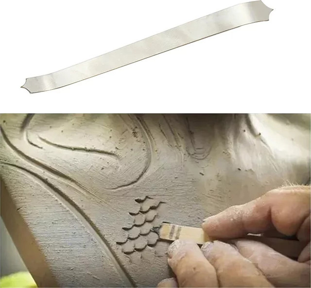 RLJLIVES Keramik-Modellierwerkzeug aus Metall für Ton-Skulpturen und Texturierung in Silber - Bild 1
