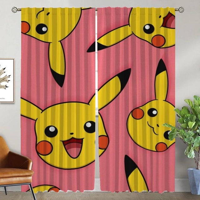 PikachuS Verdunkelungsvorhänge aus Polyester für das Schlafzimmer, 2 Paneele, Farbe: Pink, B: 50 cm, H: 70 cm - Bild 1