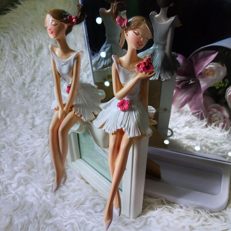 Yiran Furniture Engel Figuren aus Harz in Weiß, 2er-Set für moderne Dekoration und Garten - Bild 4