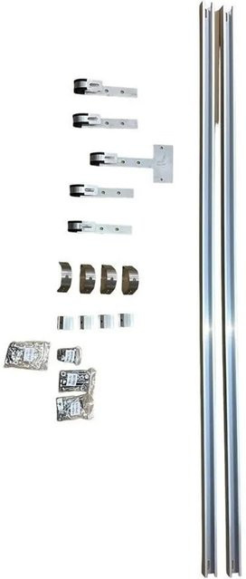 Jet-Line Montageset für Solar- und Balkonkraftwerke aus Aluminium in Silber, geeignet für 2 Solarpanele und Wechselrichter - Bild 1
