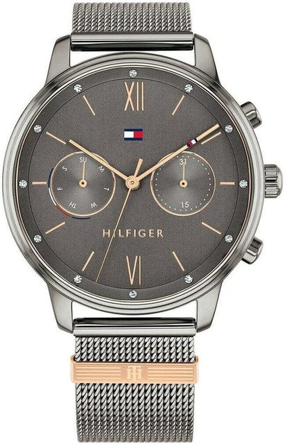 Tommy Hilfiger Damenuhr, Quarz, Edelstahl, Grau, Rund - Bild 1