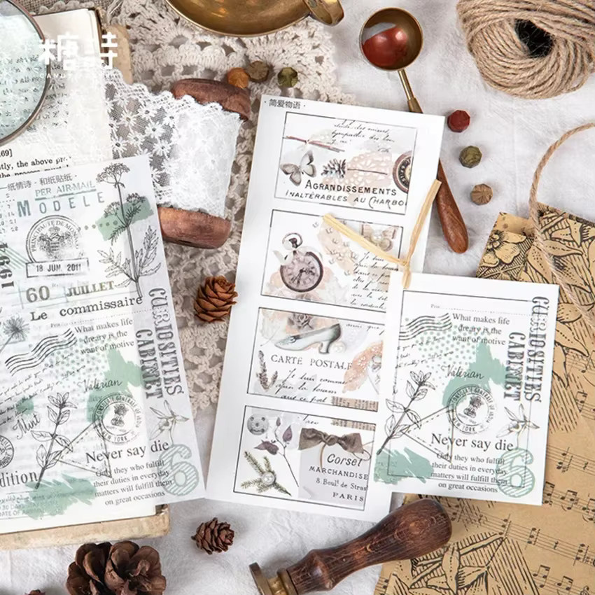 3 Stück Romantische Shop-Serie Aufkleber mit verträumtem Fensterthema in Multicolour für Scrapbook, Tagebuch und Fotoalbum - Bild 1