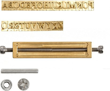 VEVOR Alphabet-Stempel Set aus Messing, 26-teiliges Buchstabenstempel Set in Gold, kompatibel mit der VEVOR Stempelmaschine, inklusive Zubehör wie Sechskantschlüssel und Pinzette - Bild 1
