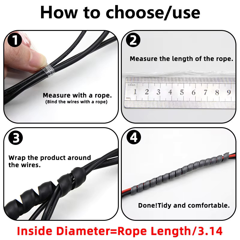 Flexibler Line Organizer Rohrdrahtschutz als Kabelhülsenabdeckung in Schwarz, Durchmesser: 8 bis 35 mm - Bild 3