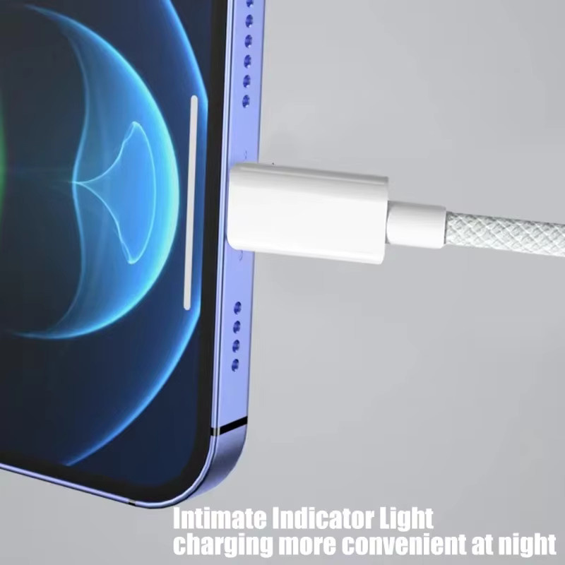 OIITH USB-A auf USB-C Kabel in Weiß mit Nylon-Geflecht für schnelles Laden und Datenübertragung - Bild 2