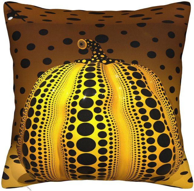 Annier Kissenbezug Yayoi Kusama Abstraktes Gesicht Design Gelb B/B/H: 45 x 45 x 0 cm - Bild 1