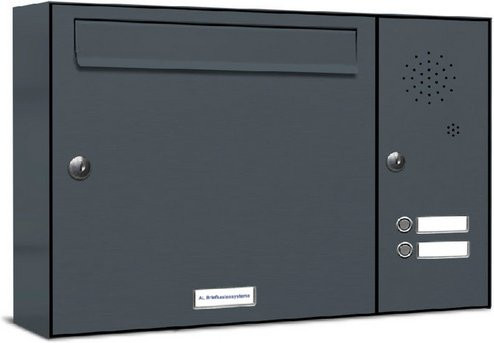 AL Briefkasten für 1 Partei zur Aufputzmontage, grau, B/H/T: 53,1 x 34,5 x 11,6 cm - Bild 1