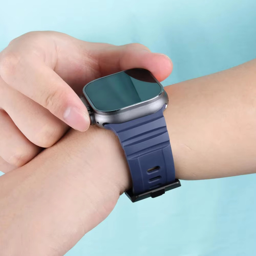 Silikonarmband für Apple Watch, Schwarz, Unisex - Bild 2