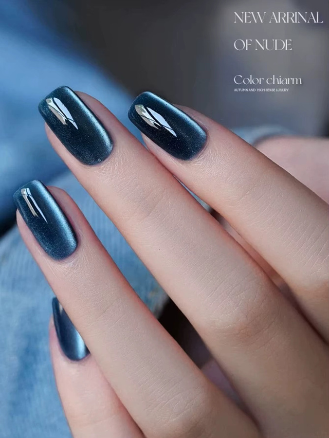 MISS MIANEL Blauer Regen Katzenaugen-Gel-Nagellack, 12 ml, Blau, Glänzend - Bild 4