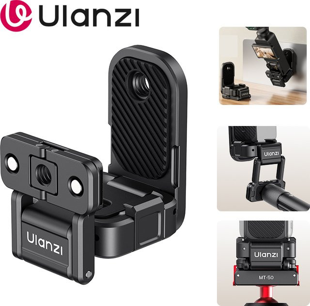 Ulanzi PK16 Magnetische Halterung mit Schnellwechsel-Adapterrahmen für DJI Osmo Pocket 3 und DJI Osmo Pocket 4, Schwarz - Bild 1