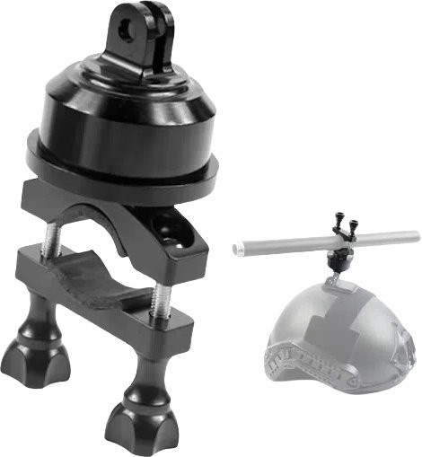 FEICHAO 360 Grad drehbare Stangenhalterung aus Aluminium für 22–32 mm Selfshot-Arme, kompatibel mit GoPro Hero 13 12 10, Farbe: Schwarz - Bild 1