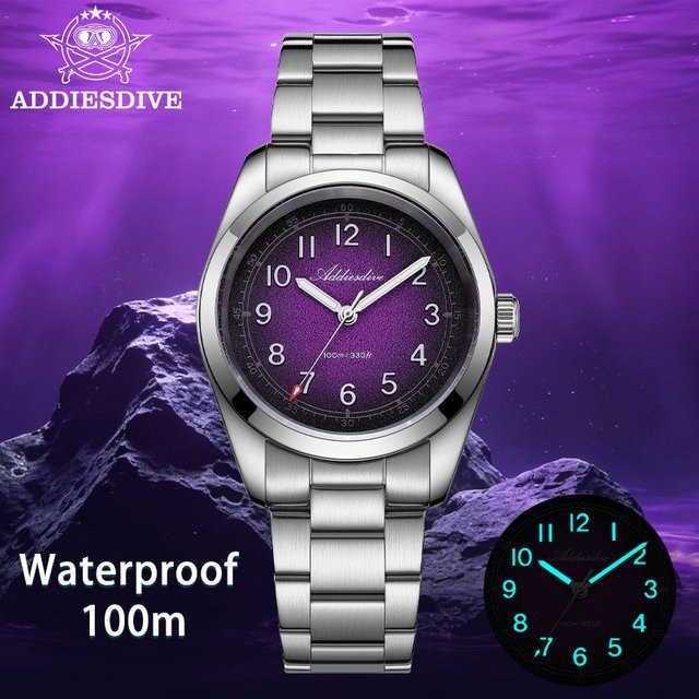 ADDIESDIVE Armbanduhr, Quarz, Edelstahl, Saphirglas, Herren, Silber - Bild 1