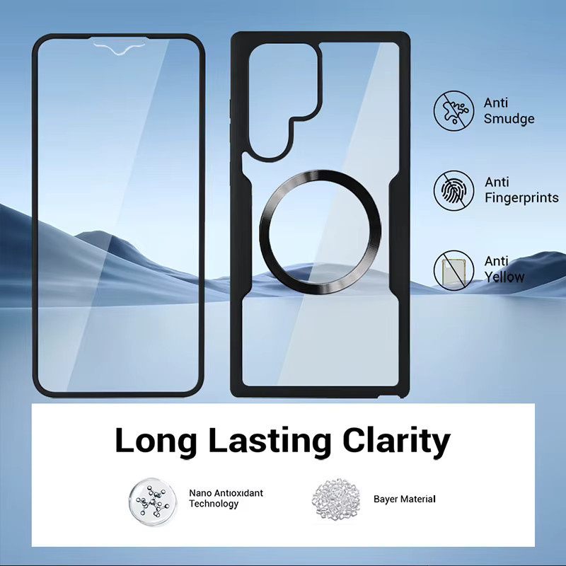 Magnetische transparente Schutzhülle für Samsung Galaxy S25 S24 S23 S22 Ultra Plus mit 360 Grad Rundumschutz und Wireless Charging Unterstützung - Bild 4
