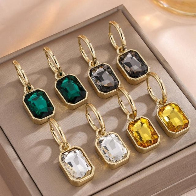 Uilz Creolen, Kristall, Zirkonia, Gold, Damen - Bild 1