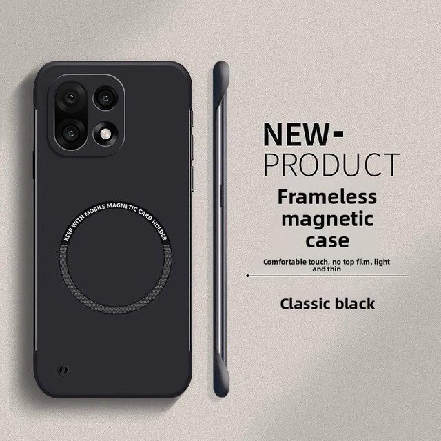 Ultra dünne rahmenlose magnetische PC-Handyhülle für OnePlus 15 13 13R 12 12R 11 11R NORD CE5 5G ACE5 Pro in Schwarz - Bild 1