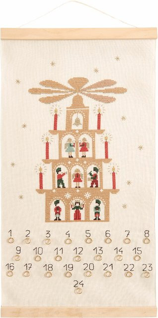 Rico Design Adventskalender Lichterpyramide Stickpackung für die Vorweihnachtszeit - Bild 1