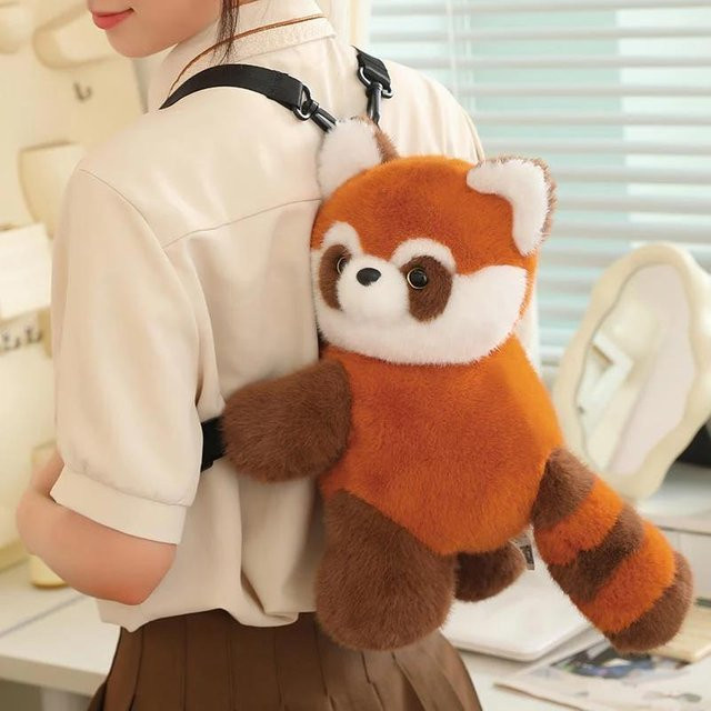 Myrytanda Panda Rucksack, Plüsch, Roter Panda, Umhängetasche - Bild 1