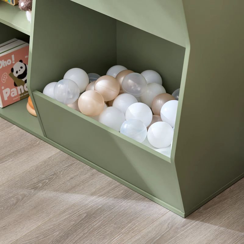 SoBuy Kinder Bücherregal KMB55-K mit 5 offenen Fächern für Spielzeug und Aufbewahrung, Grün, B: 80 cm, T: 33,8 cm, H: 103,5 cm - Bild 3