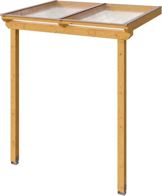Skan Holz Vordach Anklam Pultdach aus Fichte in Eiche Hell mit Polycarbonat-Doppelstegplatten, Breite: 220 cm, Tiefe: 174 cm - Bild 1