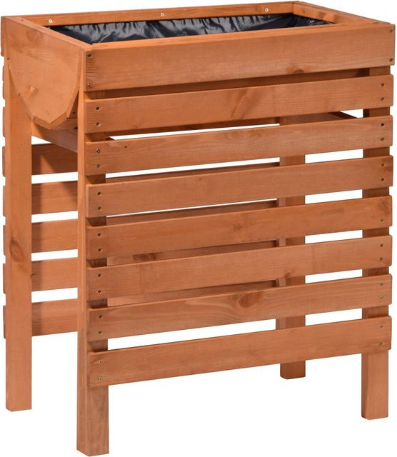 Dobar Hochbeet aus Holz mit Pflanzfolie, braun, B/T/H: 71 x 36 x 58 cm - Bild 1