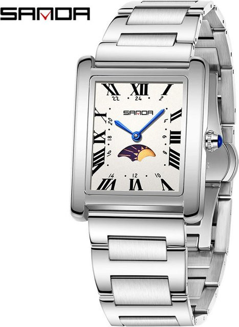 SANDA Armbanduhr Quarz, Messing, Roségold, Eckig, Damen - Bild 1