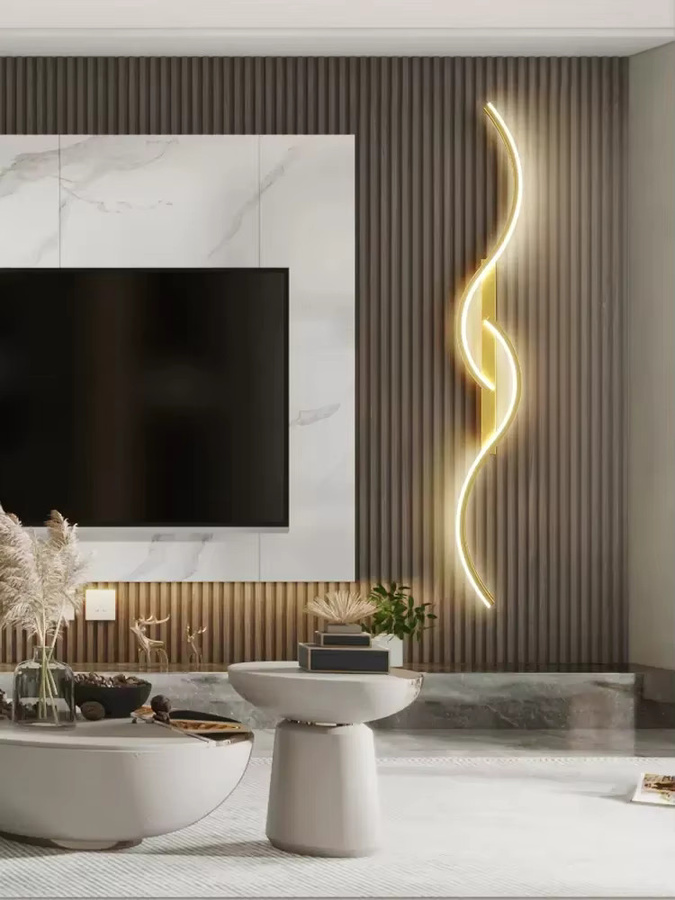 Sanoni Moderne LED Wandleuchte in Schwarz und Gold für Wohnzimmer, Esszimmer oder Schlafzimmer - Bild 4