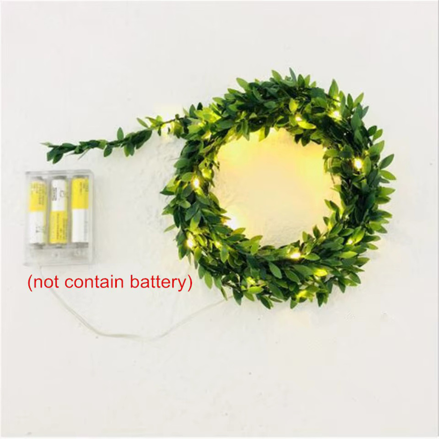 LED Kupferdraht Beleuchtungskette mit grünen Blättern, Batteriebetrieben, für Dekoration bei Hochzeit, Weihnachten oder Party - Bild 4