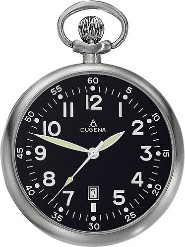 Dugena Taschenuhr Cavalier, Quarz, Edelstahl, Schwarz, Unisex - Bild 1