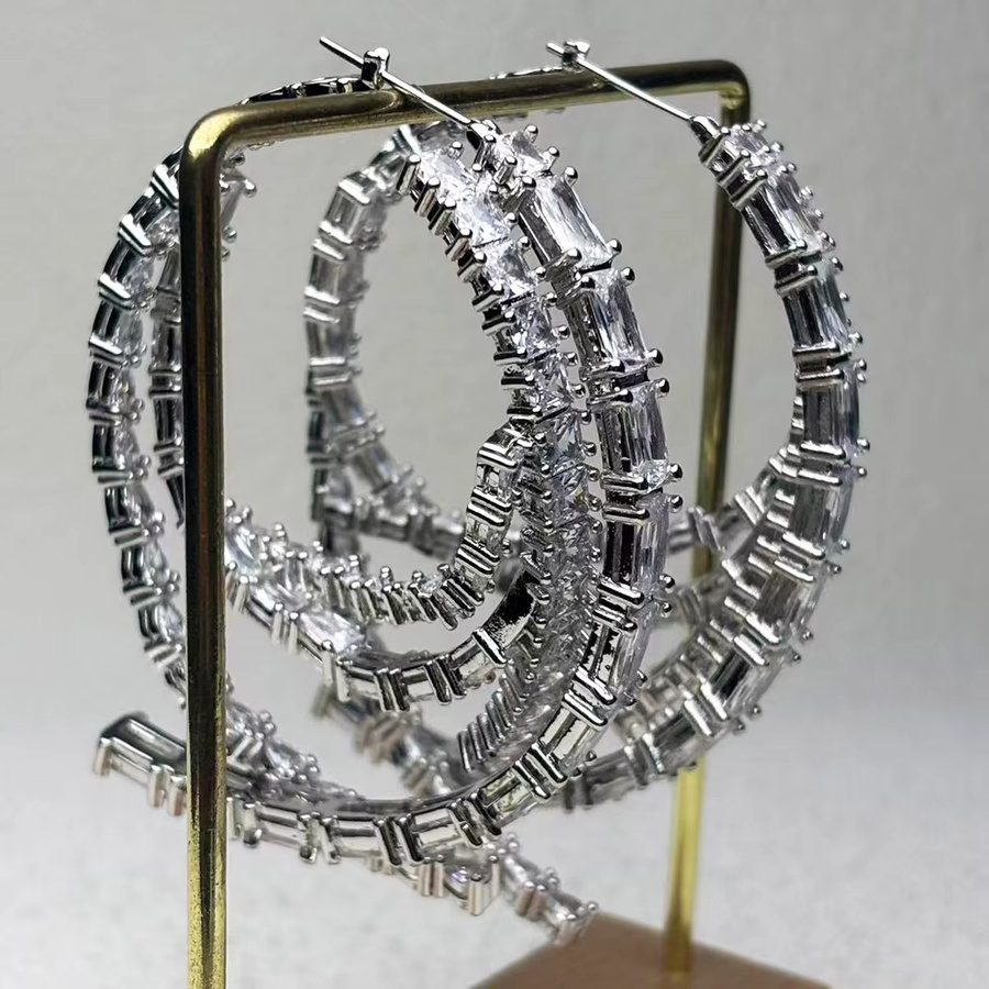 Schmuckset Creolen, Charms, Armband, Silber, Zirkonia, Damen - Bild 1