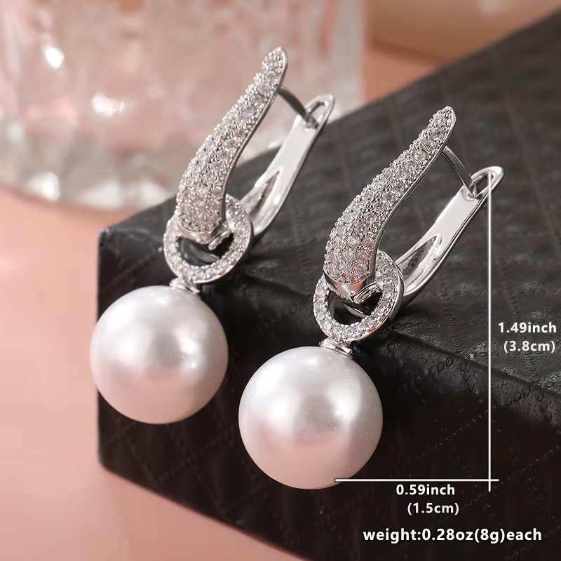 YoYo Ohrringe, Zirkonia, Perle, Silber - Bild 3