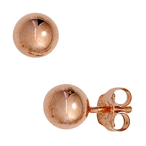 Colfem Ohrstecker Kugel, 925 Silber, Roségold, Unisex - Bild 1
