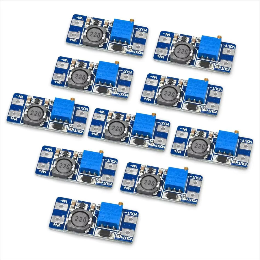 10 Stück AOKIN MT3608 Step Up Modul Einstellbarer DC-DC Boost Converter mit Micro USB und USB-C Anschluss, Blau, 2V-24V zu 5V-28V 2A - Bild 2