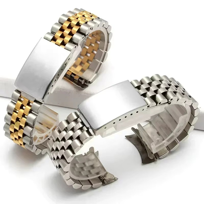 eelhoe Uhrenarmband Edelstahl, Bicolor, Jubilee, 18mm 19mm 20mm 21mm - Bild 3