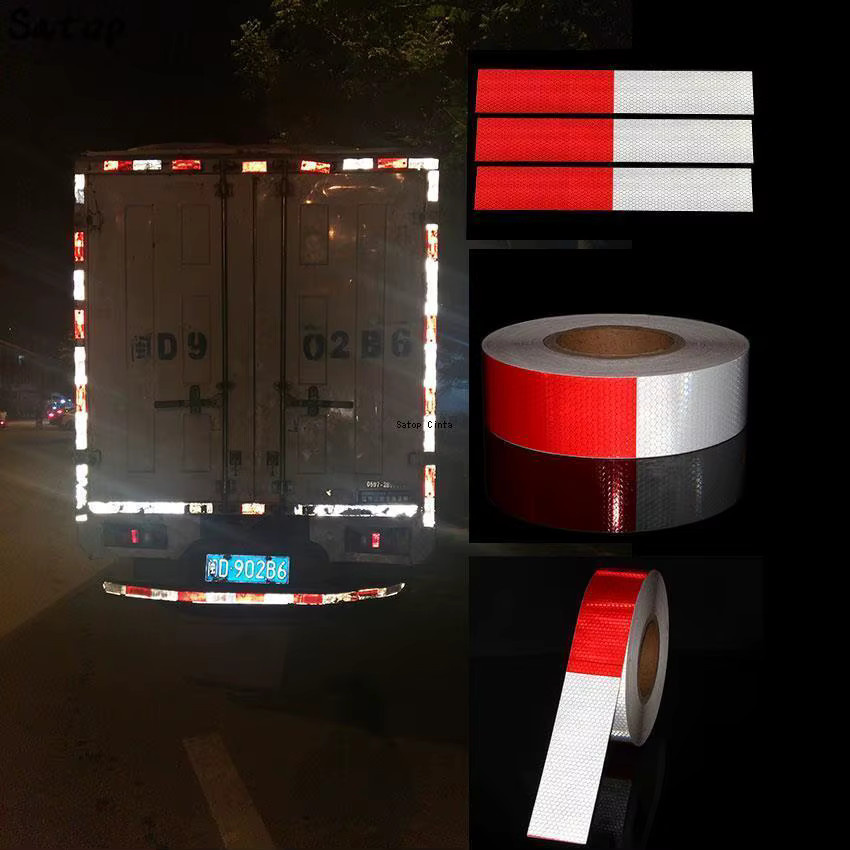 Reflektierendes Warnband Satop Cinta in Weiß und Rot, Breite: 5 cm, Länge: 50 m - Bild 6