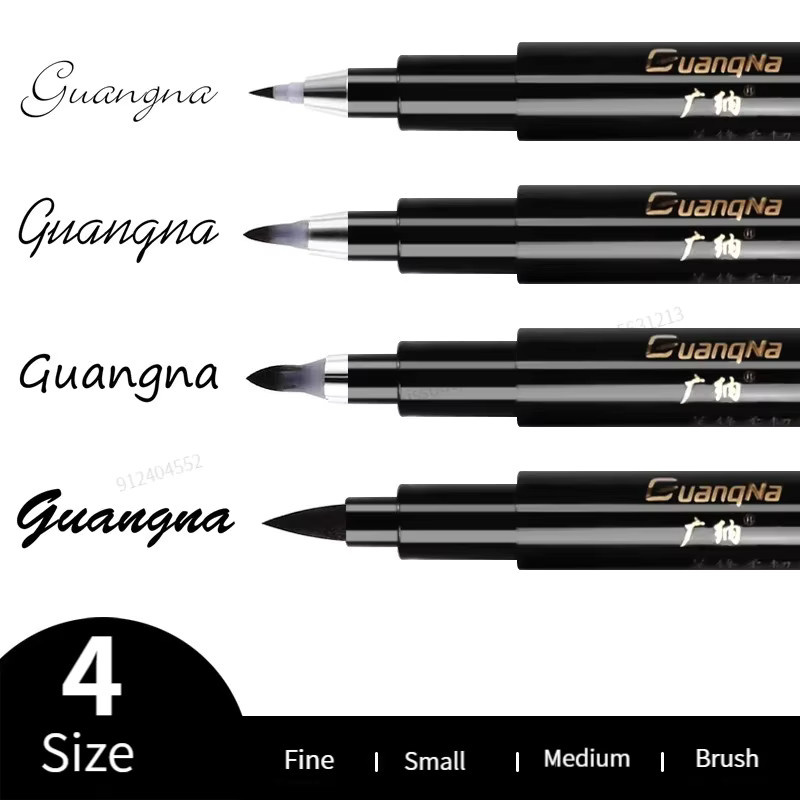 4er Set Kalligraphie Marker mit Pinselspitze und schwarzer Tinte für Kunst und Zeichnung - Bild 5