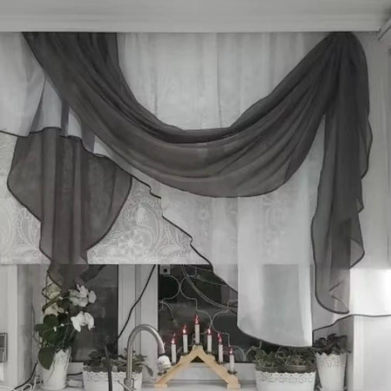 Gollado Vorhang Voile in Grün, transparentes Stoffpanel für Wohnzimmer, Küche und Schlafzimmer, Breite: 120 cm, Höhe: 200 cm - Bild 2